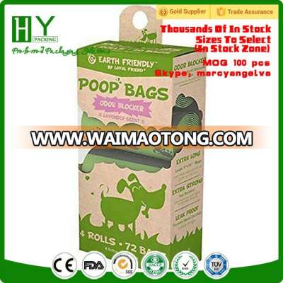 Eco-friendly material certificate scented poop bags/biodegradable dog poop bags custom printed/doggie poop bags set